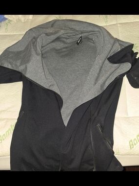 MICHI Black Bomber Jacket with Gray Hood Lining